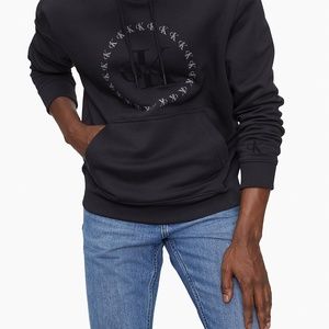 Calvin Klein circle monogram black hoodie